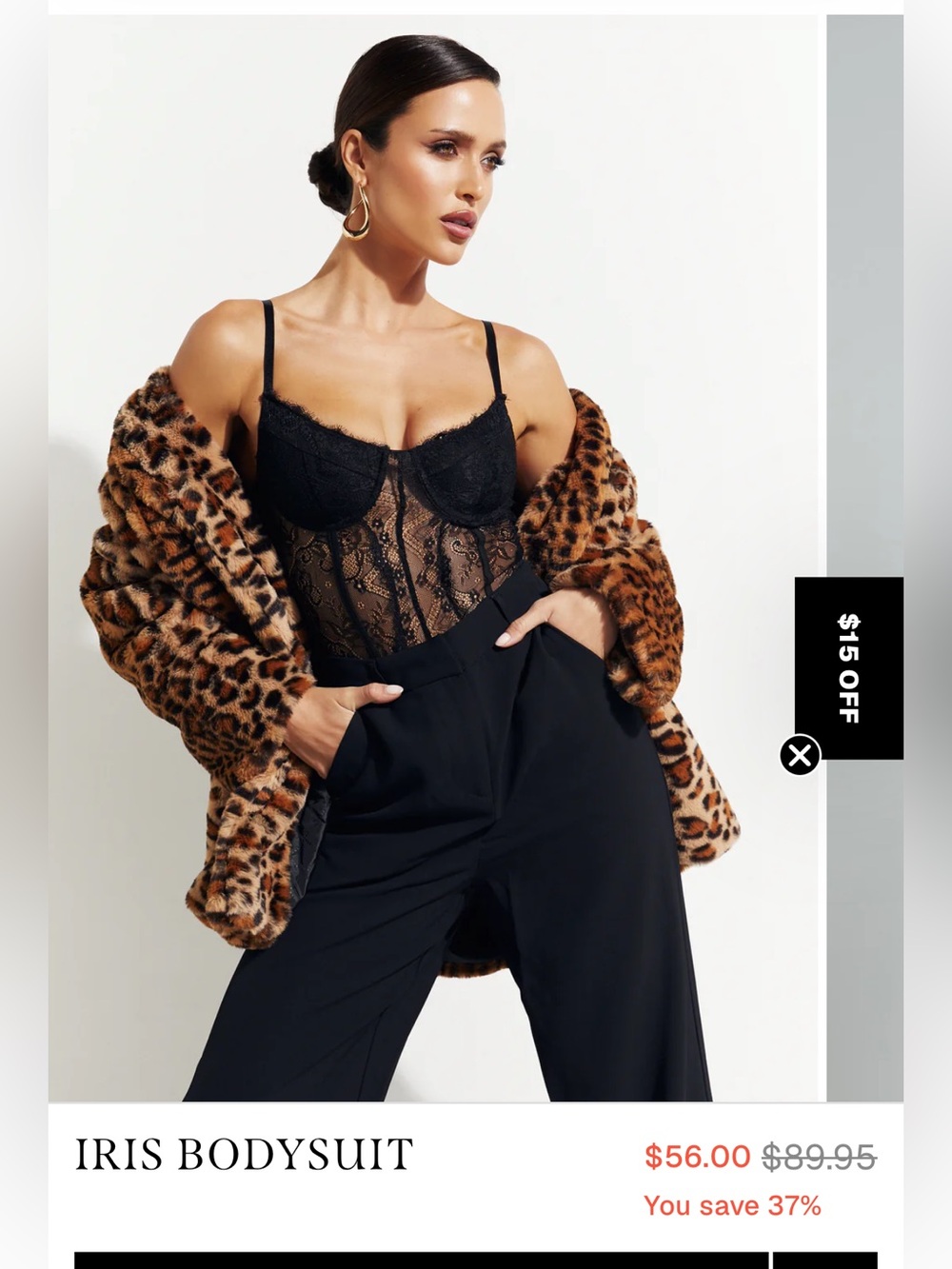 Showpo Black Lace Bustier Bodysuit